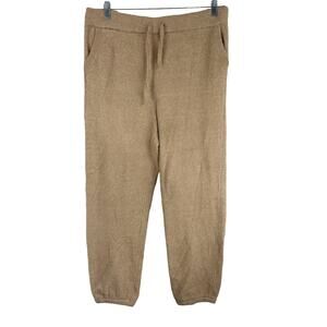 Barefoot Dreams NWOT Ecochic Jogger Pant Soft Camel Size L Ribbed Elastic Waist